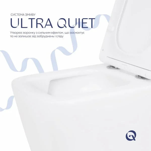 Унітаз підвісний Qtap Crow Ultra Quiet безобідковий з сідінням Soft-close QT05335170W