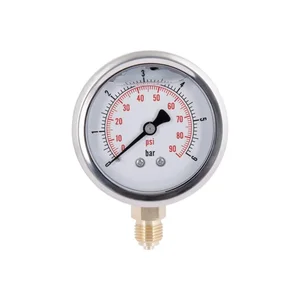 Манометр із гліцерином Thermo Alliance 1/4З Forte TAF170G6B нержавіючий з нижнім підключенням 1/4