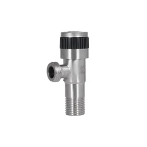 Кран угловой Thermo Alliance Standart TAS345W1515SS нержавеющий с керамической буксой 1/2