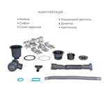 Кухонна мийка Lidz Handmade H6350BR з нержавіючої сталі чорна, інтегрована з правим крилом, дозатором та кошиком (LDH6350BRPVD4559047529)