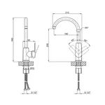 Смеситель для кухни Brinex BRIN35C20N из нержавеющей стали хромированный в акционном наборе 3 в 1 (BRIN35C20N47699)