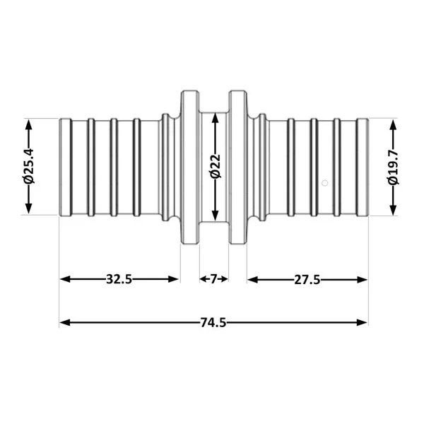 Перехідник Icma d25х35-32х44 №1032 d25х3, 5-32х4, 4 латунний під натяжну гільзу (851032GYGX05)
