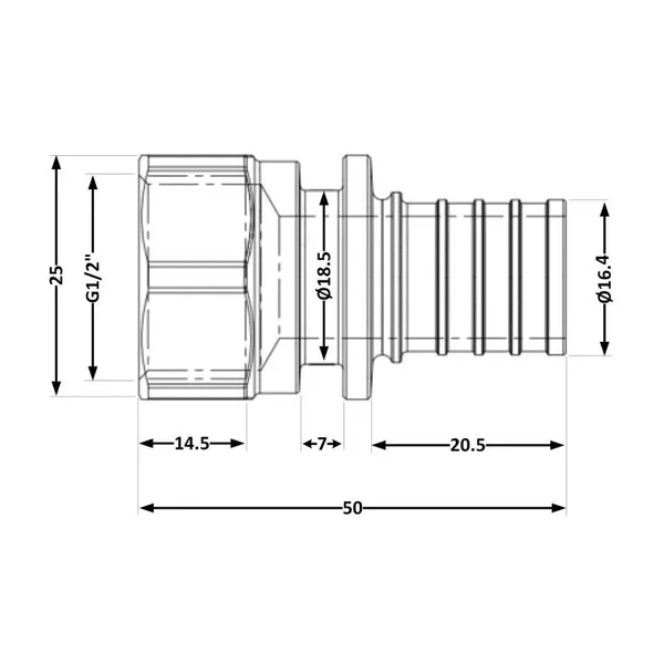 Перехідник під натяжну гільзу Icma №1033 d20х2,8-1/2