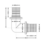 Кут Icma d25х35 №1035 d25х3, 5 латунний натяжний (851035GW05)