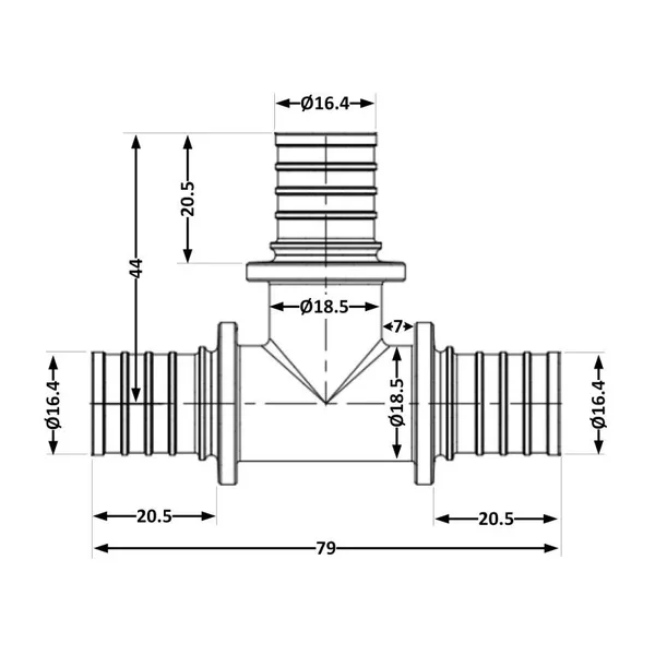 Трійник Icma №1038 латунний натяжний (851038GW05)