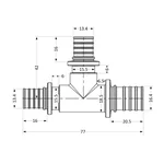 Трійник натяжний Icma d20х16х16 №1039 d20×16×16 мм латунний (851039GWBOBO05)