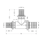 Трійник натяжний Icma №1039 d20х25х20 851039GWGXGW05