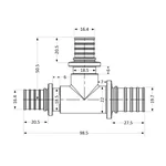 Трійник натяжний Icma №1039 d25х20х20 851039GXGWGW0