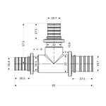 Трійник натяжний Icma d25х25х20 №1039 d25×25×20 мм латунний (851039GXGXGW05)