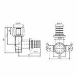 Кут натяжний Icma d25х35-3/4В №1040 d25х3, 5-3/4