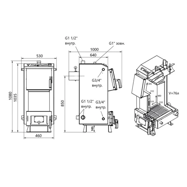 Котел твердотопливный стальной Thermo Alliance Magnum V 5.0 SF 20