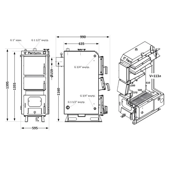 Котел твердотопливный стальной Thermo Alliance Ferrum Plus V 5.0  FSF+ 30