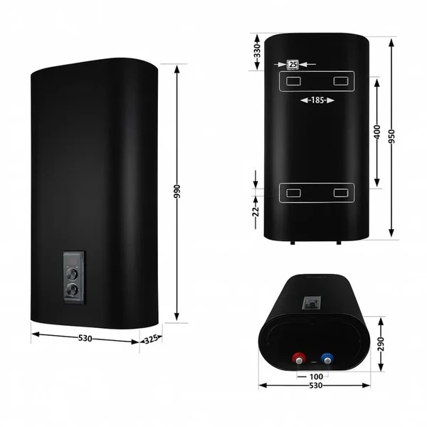 Водонагреватель электрический Thermo Alliance DT80V20GPDD2B черный плоский вертикальный 80 л с сухим ТЭНом 2 кВт (DT80V20GPDD2B)