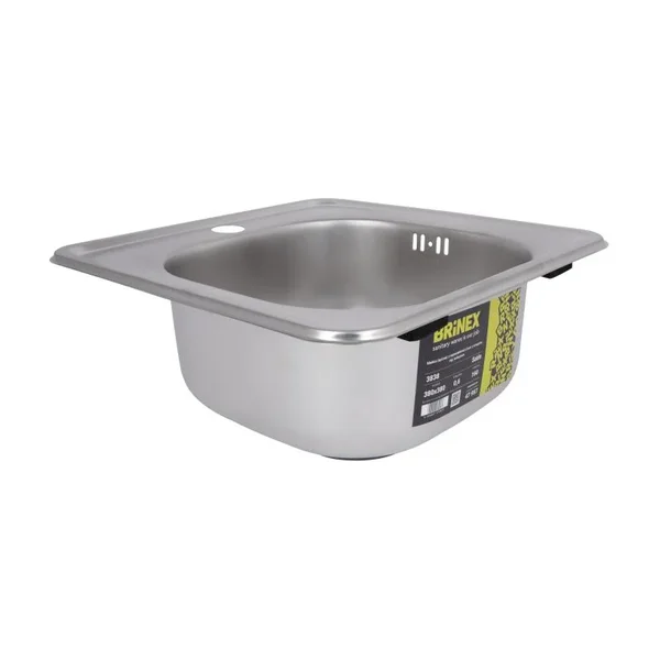 Кухонна мийка Brinex 3838 0,6 мм Satin (BRIN3835SAT06)