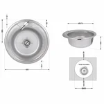 Кухонна мийка Brinex 490-A 0,6 мм Satin (BRIN490SAT06)