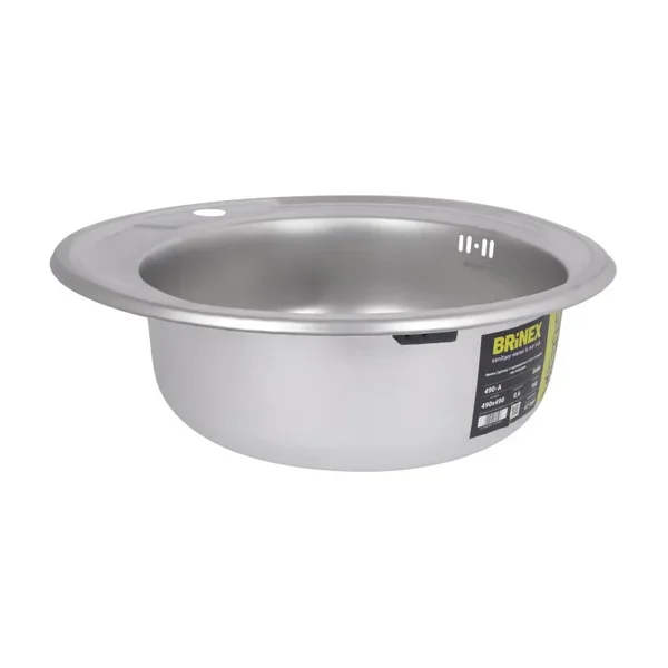 Кухонна мийка Brinex 490-A 0,6 мм Satin (BRIN490SAT06)