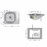 Кухонна мийка Brinex 5848 0,8 мм Satin (BRIN5848SAT08)