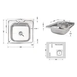 Кухонная мойка Brinex 5050 0,6 мм Satin (BRIN5050SAT06)