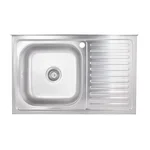 Кухонная мойка Brinex 5080-L накладная из нержавеющей стали satin 0, 6 мм с правым крылом (BRIN5080LSAT06)
