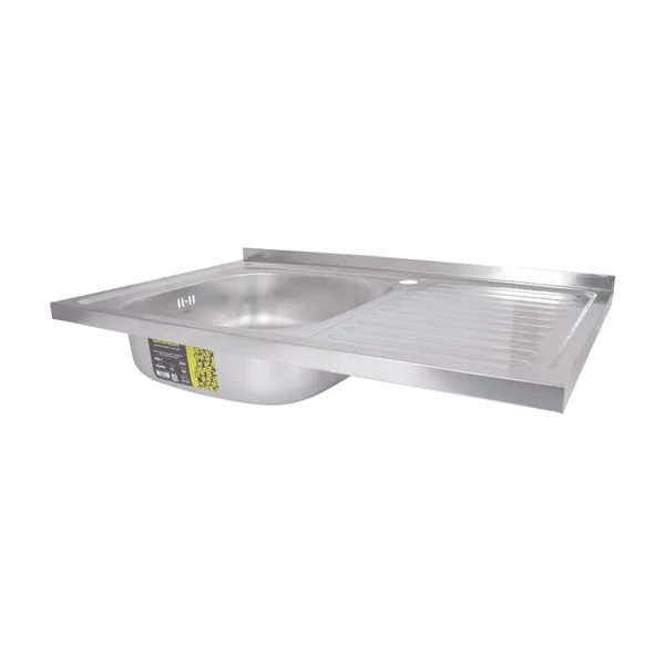 Кухонная мойка Brinex 5080-L накладная из нержавеющей стали satin 0, 6 мм с правым крылом (BRIN5080LSAT06)