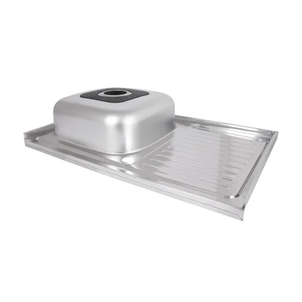 Кухонная мойка Brinex 5080-L накладная из нержавеющей стали satin 0, 6 мм с правым крылом (BRIN5080LSAT06)