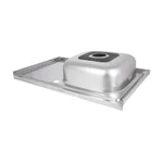 Кухонная мойка Brinex 5080-R из нержавеющей стали 0, 6 мм, сатиновая, накладная с левым крылом (BRIN5080RSAT06)