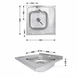 Кухонная мойка Brinex 6060-L 0,6 мм Satin (BRIN6060LSAT06)