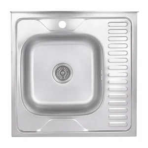 Кухонна мийка Brinex 6060-L 0,6 мм Satin (BRIN6060LSAT06)