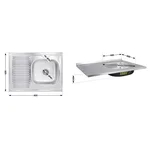 Кухонная мойка Brinex 6080-R 0,6 мм Satin (BRIN6080RSAT06)