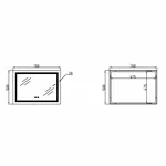 Зеркало Qtap Mideya с LED-подсветкой, антизапотеванием и сенсорным диммером (QT2078NCF7050W)