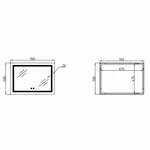 Зеркало Qtap Mideya (DC-F614) 700х500 с LED-подсветкой Touch, с антизапотеванием, диммером QT2078NCF07050W