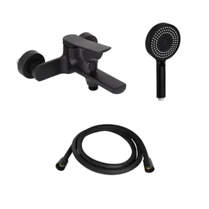 Душевой набор 3 в 1 Qtap Slavonice латунный, черный матовый (QTSLA259BLM4591848027)