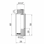Подовжувач Thermo Alliance Forte TAF1301560 латунний хромований 1/2