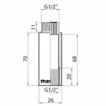 Подовжувач Thermo Alliance TAF1301570 Forte латунний хромований 1/2