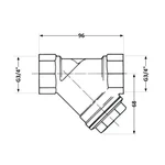 Косий фільтр грубої очистки Icma 83050AG05 №50 латунний 1 1/4