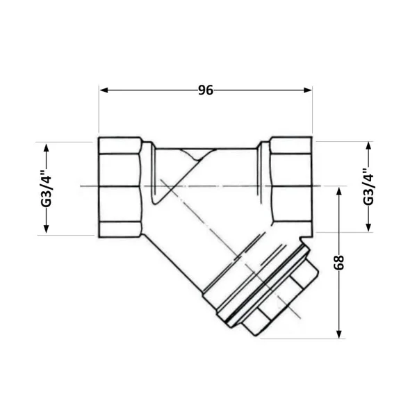 Косий фільтр грубої очистки Icma 83050AG05 №50 латунний 1 1/4