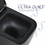 Унитаз подвесной Qtap Crow Ultra Quiet 485×340×290 мм, Matt Black, с сиденьем Slim Duroplast/ Soft-close/ Quick Release QT05335171MB