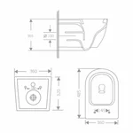 Унитаз подвесной Jay Rimless 485×360×320 мм, White, с сиденьем Slim Duroplast/ Soft-close/ Quick Relase QT07335177RW Qtap