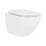 Унитаз подвесной Jay Rimless 485×360×320 мм, White, с сиденьем Slim Duroplast/ Soft-close/ Quick Relase QT07335177RW Qtap