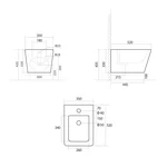 Биде подвесное Qtap Tern 520x350x330 мм, Stone grey QT17551303GSG