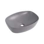 Раковина накладна Qtap Robin 500х380х140 мм, Stone grey, прямокутна, з донним клапаном QT04116302SG