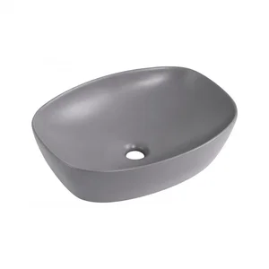 Раковина накладна Qtap Robin 500х380х140 мм, Stone grey, прямокутна, з донним клапаном QT04116302SG