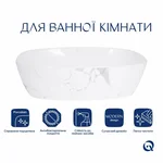 Раковина накладна Qtap Robin 500×380×140 мм керамічна мармурова прямокутна з донним клапаном (QT04116302MR)