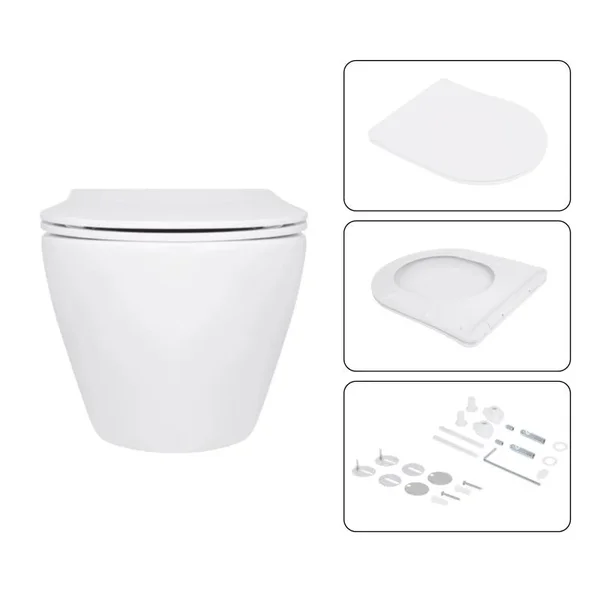 Комплект інсталяції 4 в 1 Qtap Nest / Jay Ultra Quiet білий з підвісним унітазом та лінійною клавішею (QT07335175W48180)