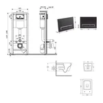 Готове рішення Qtap для ванної кімнати: підвісний унітаз Crow Ultra Quiet 520x360x290 + комплект інсталяції Nest 4 в 1 (лінійна клавіша Matt Black)