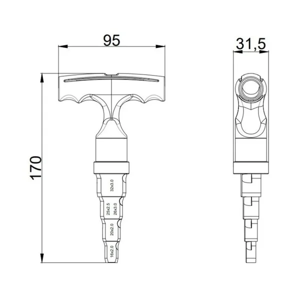 Калібратор Thermo Alliance d16-32 STD-404 сталевий з тріскачкою для металопластикових труб (STD-404)