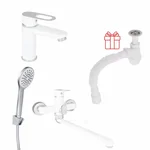 Набір змішувачів Lidz Latwa білий 3 в 1 для раковини та ванни (SD00054438)