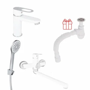 Набор смесителей Lidz Latwa белый 3 в 1 для раковины и ванны (SD00054438)