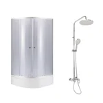Комплект для душу 2 в 1 Lidz LLSC9090SATMIDGR2SETДушева Latwa LLSC9090SATMIDGR2SET + LDLAT1030CRM45417 сатин/хром з тонованим склом, на 3 споживача (LLSC9090SATMIDGR2SET48317)