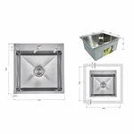 Кухонна мийка Lidz Handmade H5050H з нержавіючої сталі інтегрована з поверхнею decor honeycomb 2.5/0.5 мм (LDH5050DEC48365)